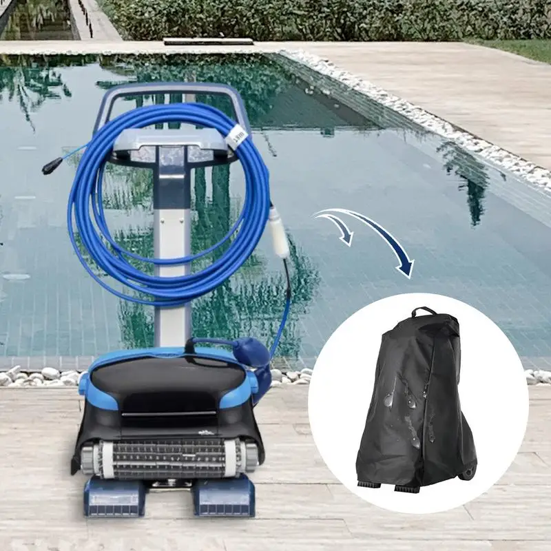 Robotic Pool Cleaner Caddy Cover Swimming Pool Cleaner Protective Cover 210D/420D Oxford Cloth Anti-UV Waterproof Caddy Cover