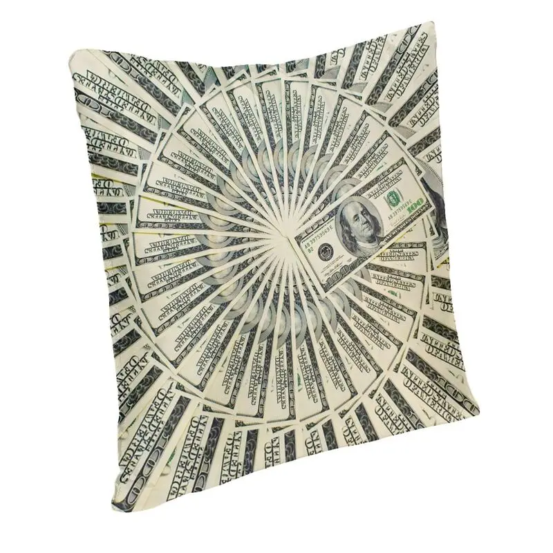 100 US Dollar Banknote Cushion Covers Sofa Home Decorative Money Pattern Square Throw Pillow Case 40x40cm