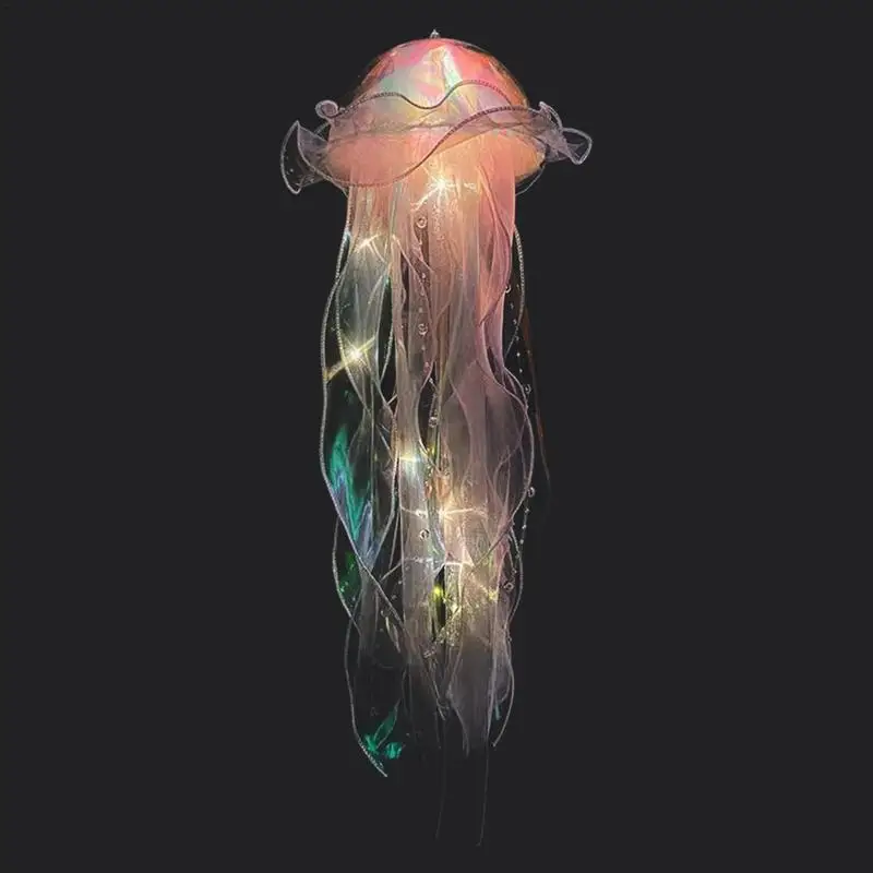 Colorful Jellyfish Night Light Mermaid 7 Colors Glow Ceiling Lamp Birthday Under The Sea Party Glowing Atmosphere Decorations