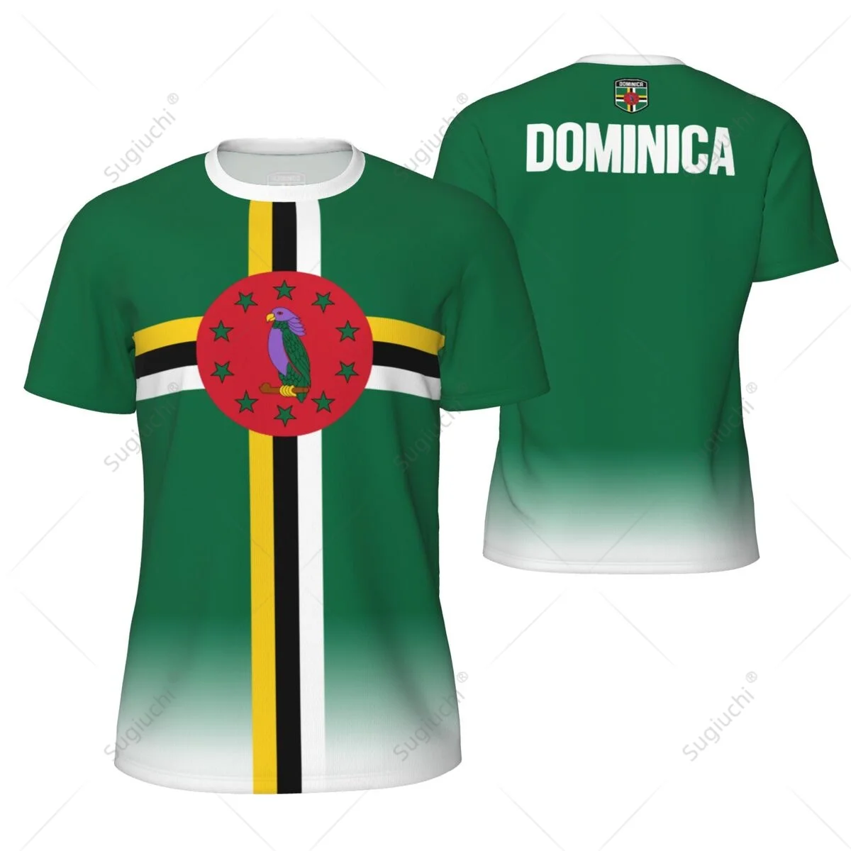 Sports Mesh T-shirt Dominica Flag For Running Bike Soccer Tennis Football Fitness Tees 3D Printed Custom