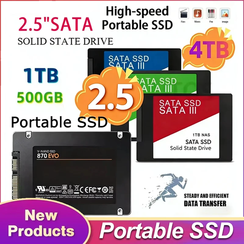 

4TB SSD External Hard Disk For Internal Hard Drive Sata3 Interface Portable High Speed Solid State Drive For Laptop