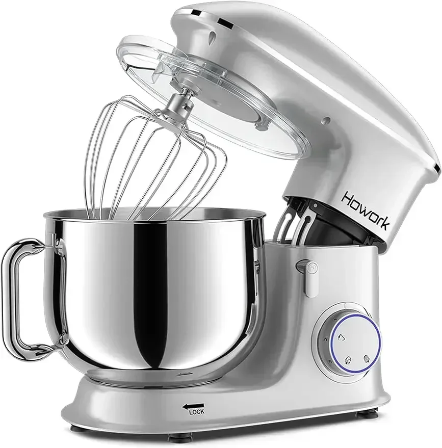 HOWORK 8.5QT Stand Mixer, 660W 6+P Speed Tilt-Head, Electric Kitchen Mixer With Dishwasher-Safe Dough Hook, Beater