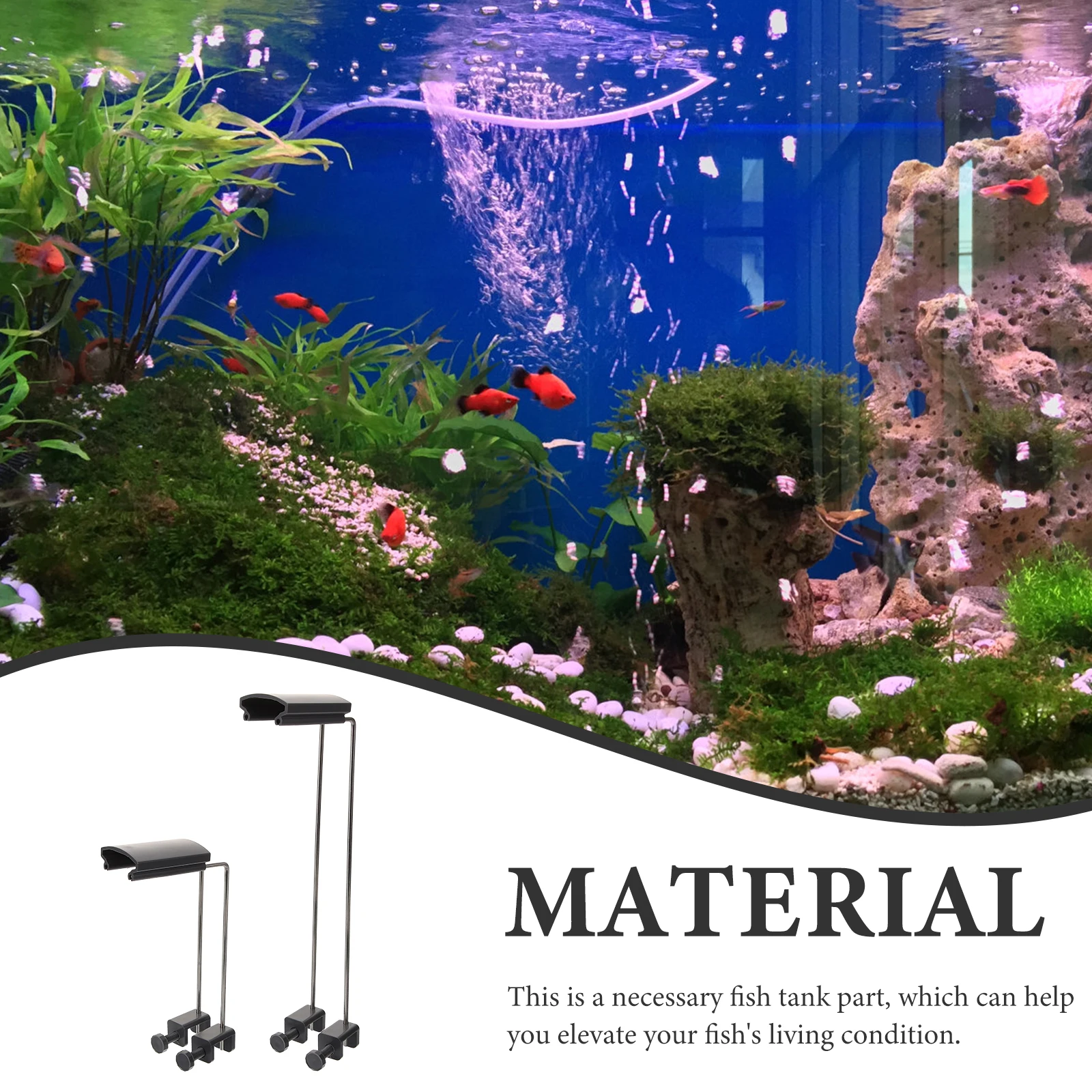 

2pcs Fish Tank Light Bracket Aquatic Plant Lamp Holder Adjustable 20cm 10cm Plastic Aquarium Rack Lighting Accessories