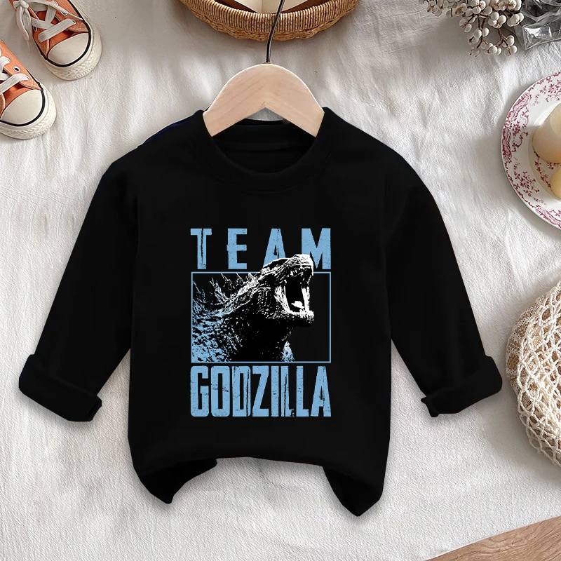 

Godzillas T-shirt Fashion Long Sleeve Shirts Round Neck Outdoor Wear Cute Hip Hop Outfit Summer Sportwear Boys Birthday Clothes