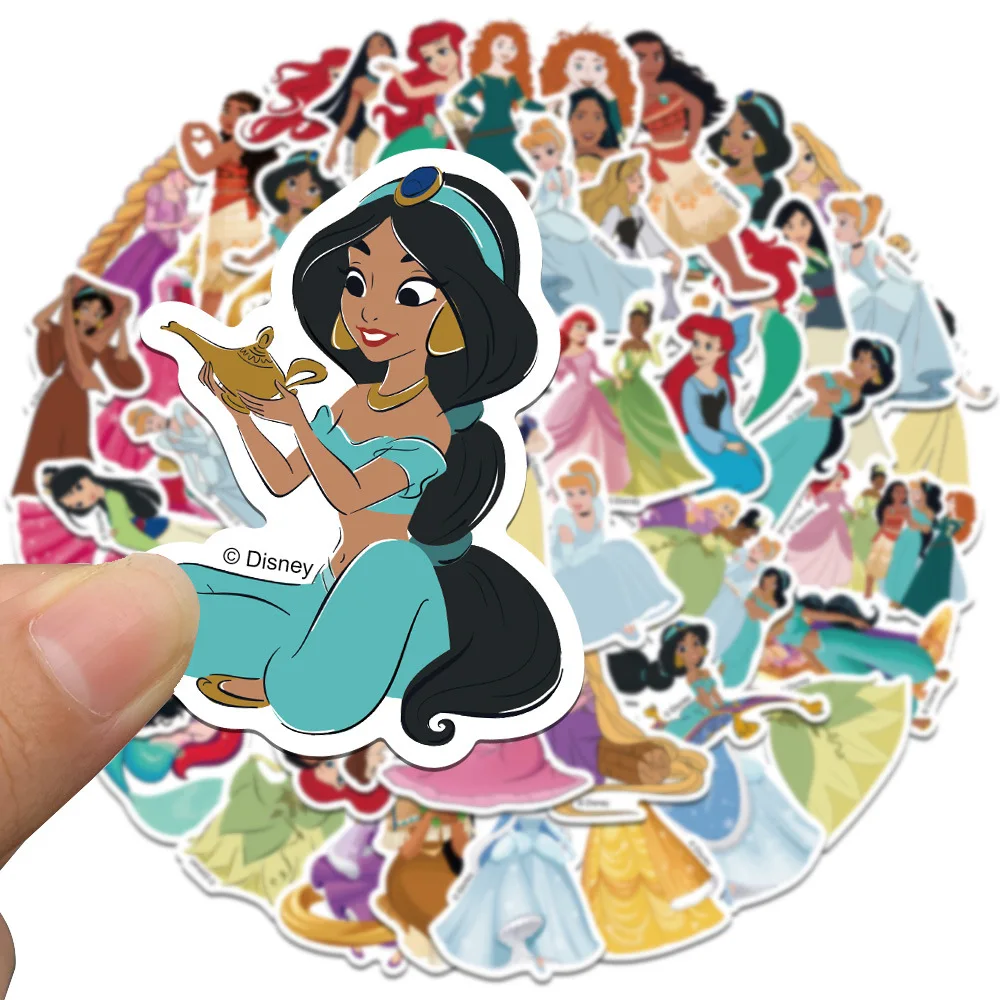 50Pcs Cute Princess Disney Stickers Decals for Diary Scrapbooking Photo Album Notebook Cartoon Gir Gift Sticker Decoration