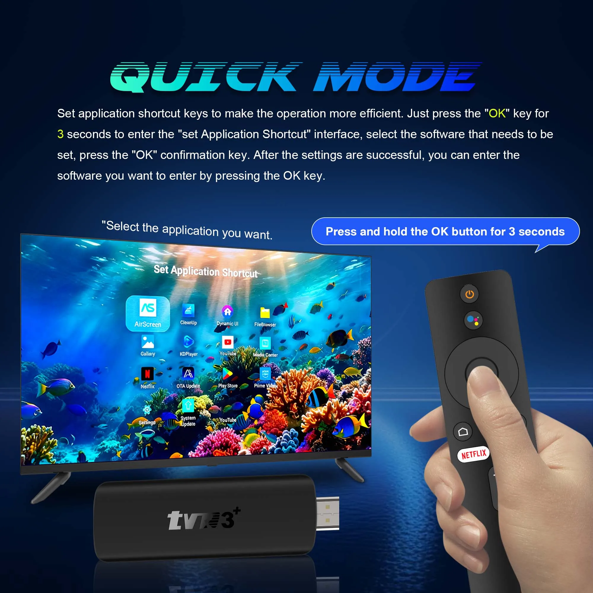 Mortal Mini TV Stick 4K Google Chromecast Android 14 OS 4K HDR10 WIFI6 BT Voice TVR3+ Netflix Smart TV Box Free Live Tv RK3518