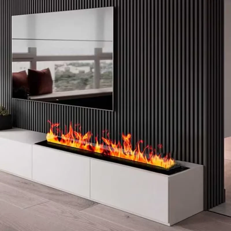 Decoración de chimenea atomizada 3D con llama colorida, niebla de fuego decorativa ecológica, chimenea eléctrica inteligente de vapor de agua para