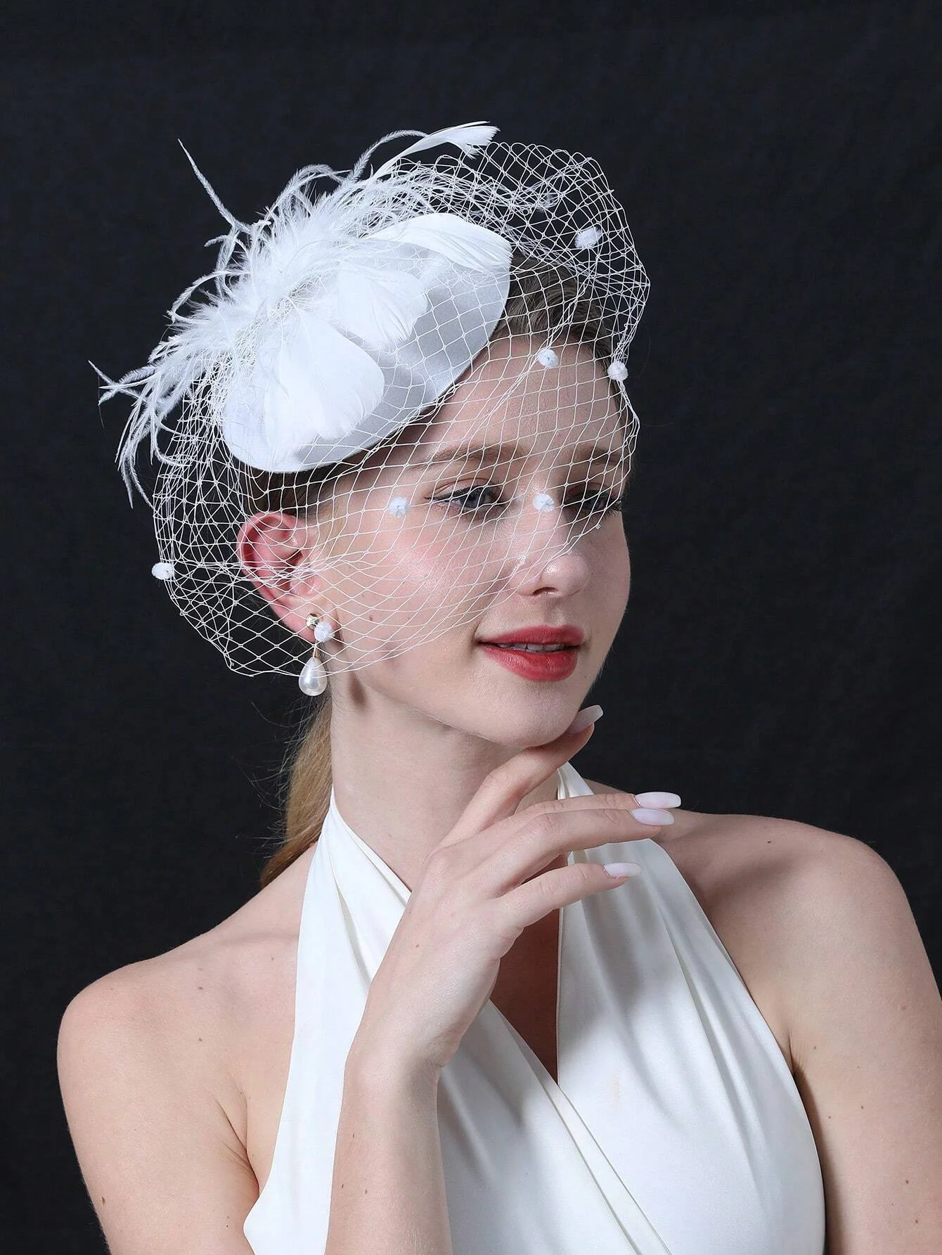 

1pc White Fascinator Hats For Women, Suitable For Tea Party, Race Day, Birthday Party, Beach Party, Home Gathering, Daily Wear