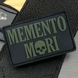 Memento Mori Tactical 3D PVC Luminous Patch Military Armband Morale Badge Patches Hook and Loop Backpack Accessories DIY Sticker