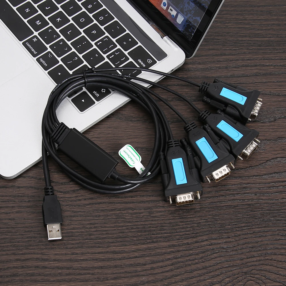 4 Port USB to RS232 DB9 Serial Adapter PC Notebook Windows Accessories Male A Converter Cable with PL2303 Chip