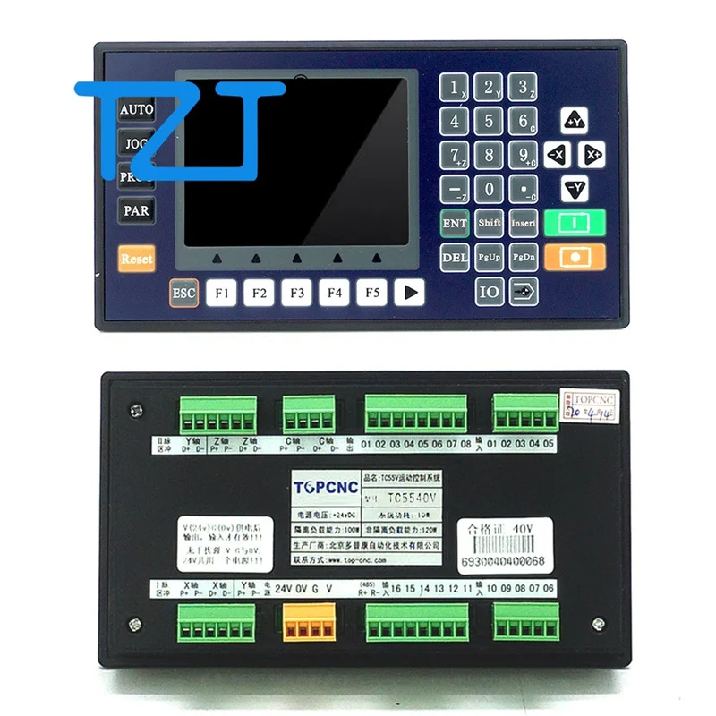 Программируемый контроллер с ЧПУ TZT TC55V, 3-осевой контроллер движения, сервопривод, управление шаговым двигателем, ЖК-дисплей для маршрутизатора с ЧПУ