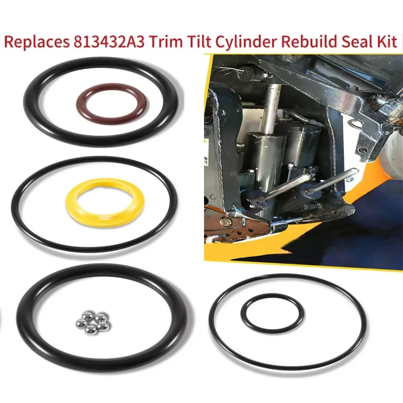 

Trim Tilt Cylinder Rebuild Seal Kit Fit for Mercury Mariner Force Cylinders 1988-2006, Replace for 813432A3