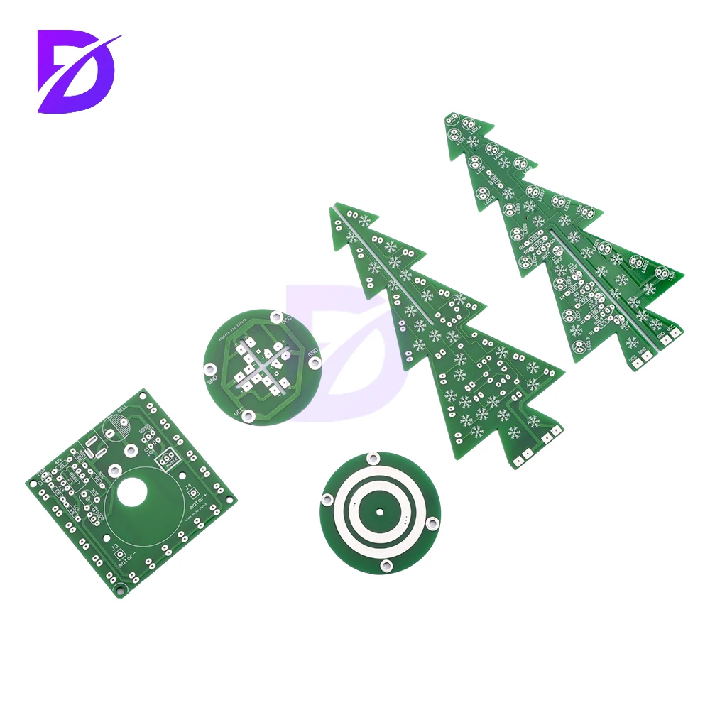 Rotating Colorful Music Christmas Tree Led Flowing Water Electronic Diy Electronic Kit Christmas Decoration Gift