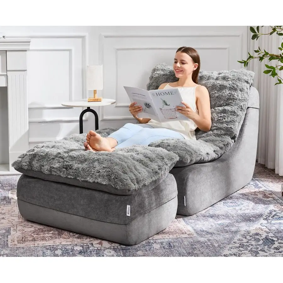Sofa Couch Foam Sofa for Small Spaces Comfy Sofas with footrest Couch Recliner Small Sofas for Living Room, Bedroom, Apartment G