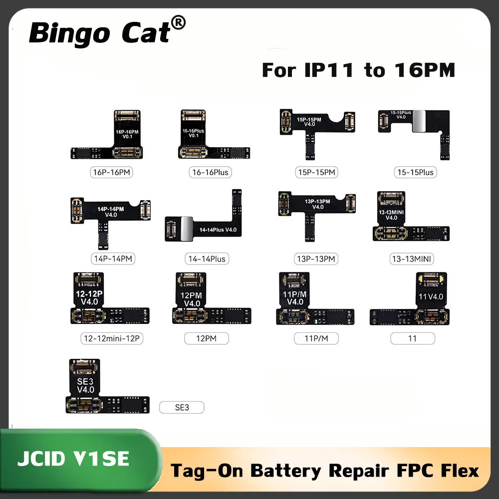 NEW 4th Gen JCID V1SE Tag-On Battery Repair FPC Flex 11-14/15/16 Pro Max/Plus Run Diagnostic Battery Health Write Edit 0 Cycle