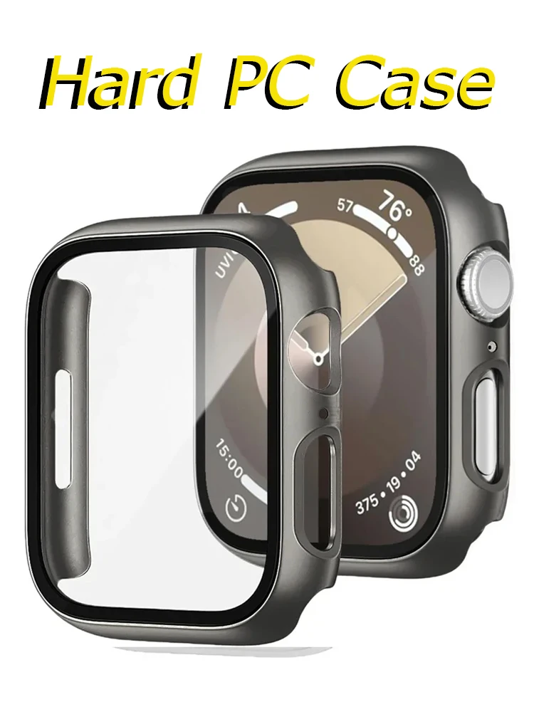 Gehärtetes Glas + Abdeckung für Apple Watch Case 10 42 mm 46 mm, Zubehör, matt, hart, PC-Stoßstange, Displayschutzfolie, iWatch-Serie 10 Bänder