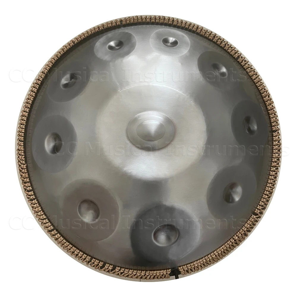 9/10/12/14 Notes 440HZ Handpan Drum in D Minor Kurd  22 Inches Steel Hand Drum for Professional Performance