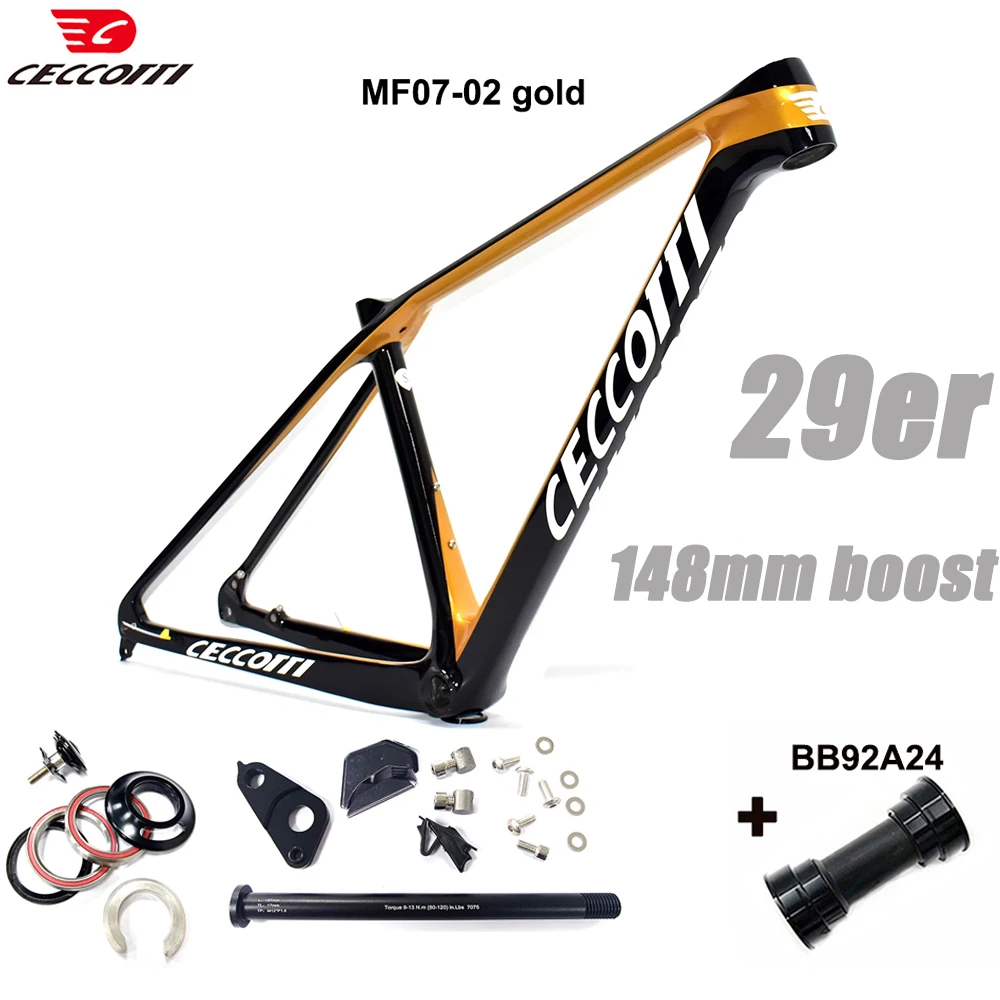 XC Hardtial 29er MTB Full Hidden Cable Model Boost Mountain Bicycle Frame with BB92 Case Carbon Framework 29, 148mm