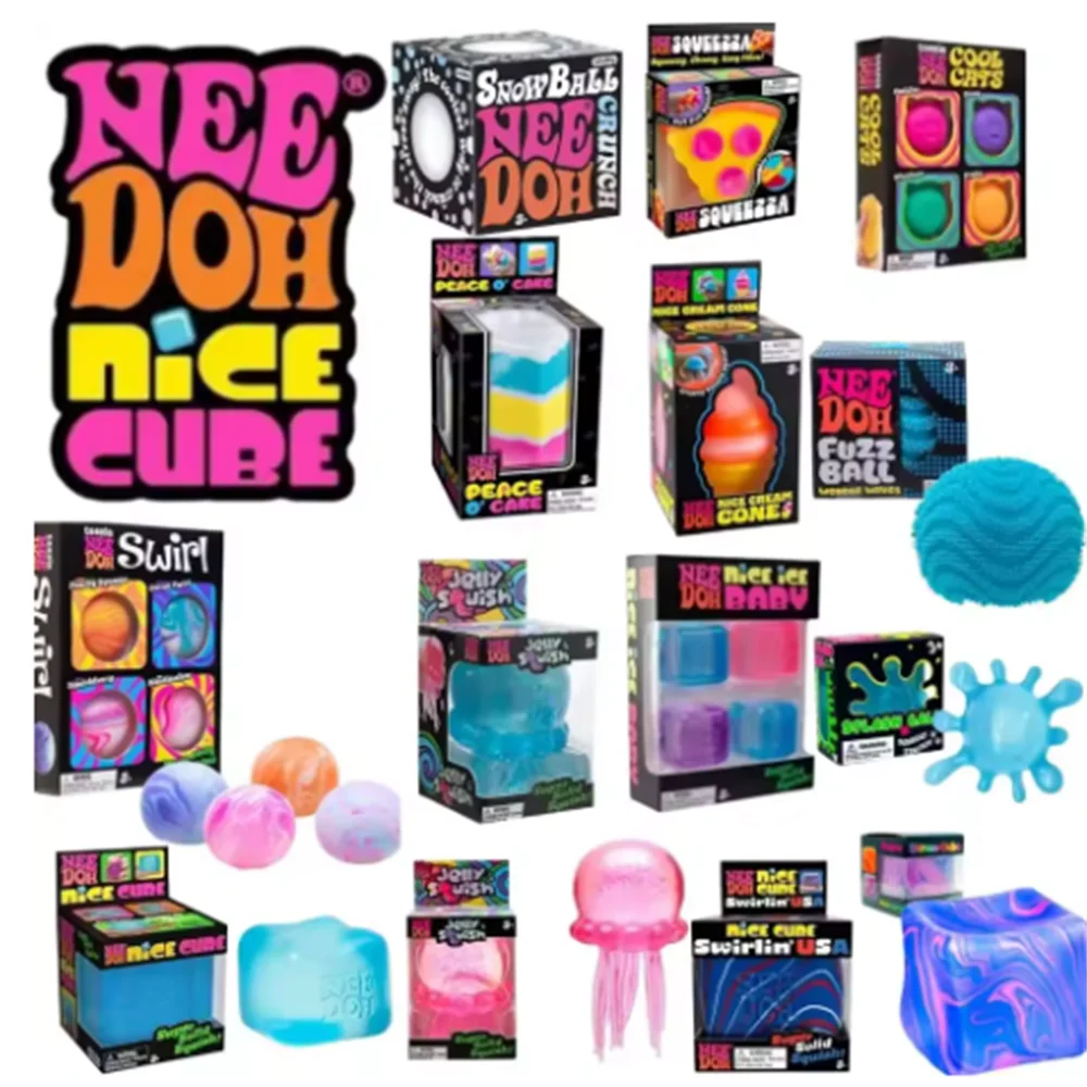 Schylling Nee Doh Nice Cube Nice-Sicle Sensory Toy, Stress Relief Squishy Squeeze Cube, Calming Fidget for ADHD & Focus