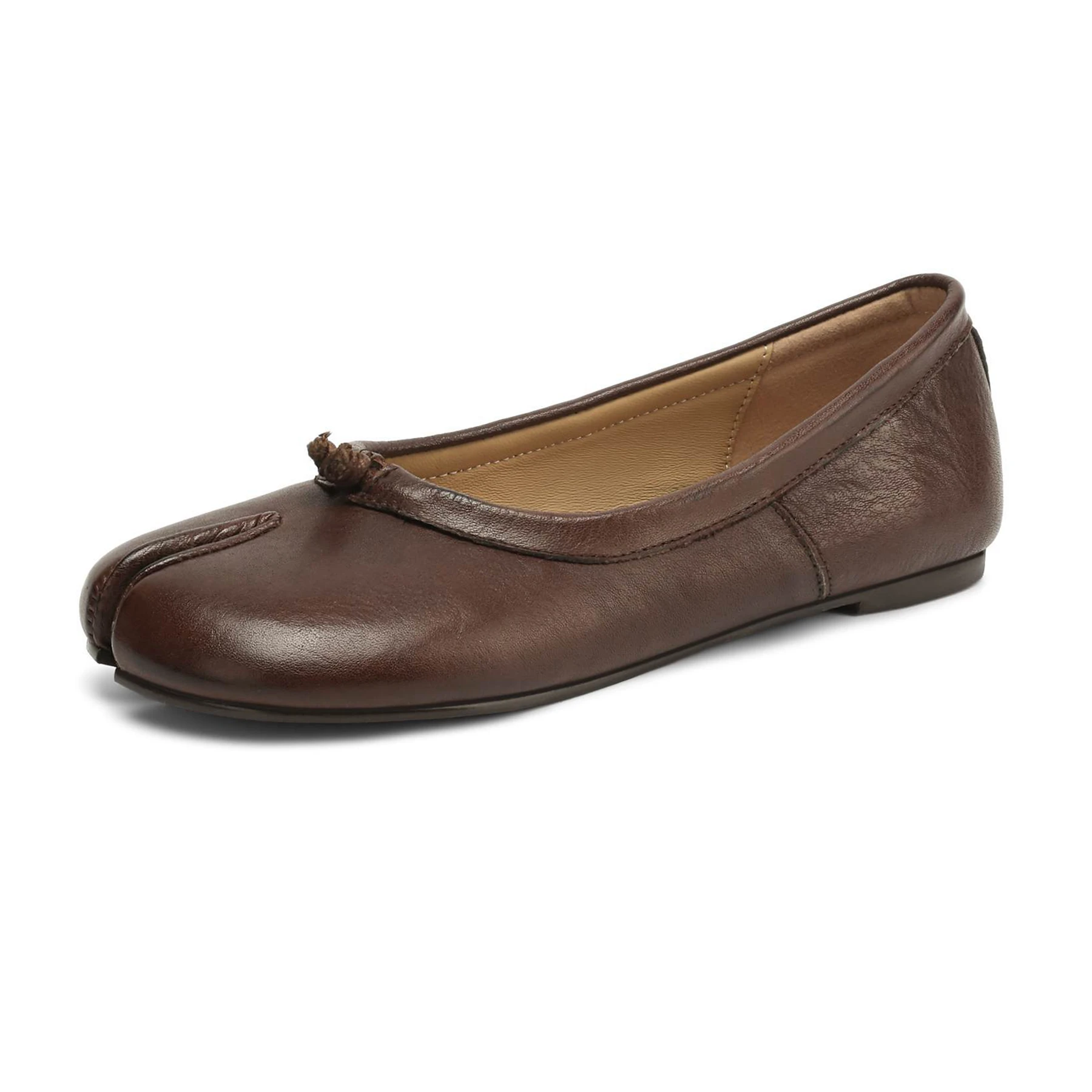 كرازينغ بوت موضة جلد البقر ريترو الضحلة الربيع أحذية الرقص عادية المنصة مكتب سيدة أنيقة يؤرخ النساء الباليه الشقق #4