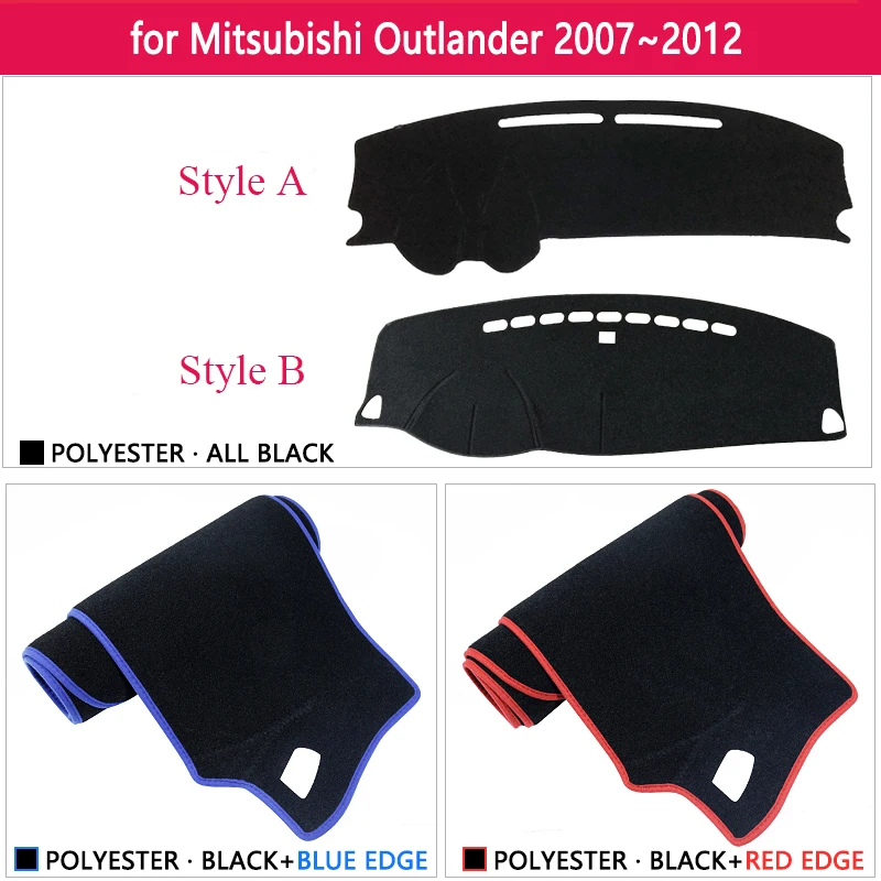 for Mitsubishi Outlander Peugeot 4007 Citroen C-Crosser 2007~2012 Mat Dashboard Cover Carpet Sunshade Dashmat Pad Accessories