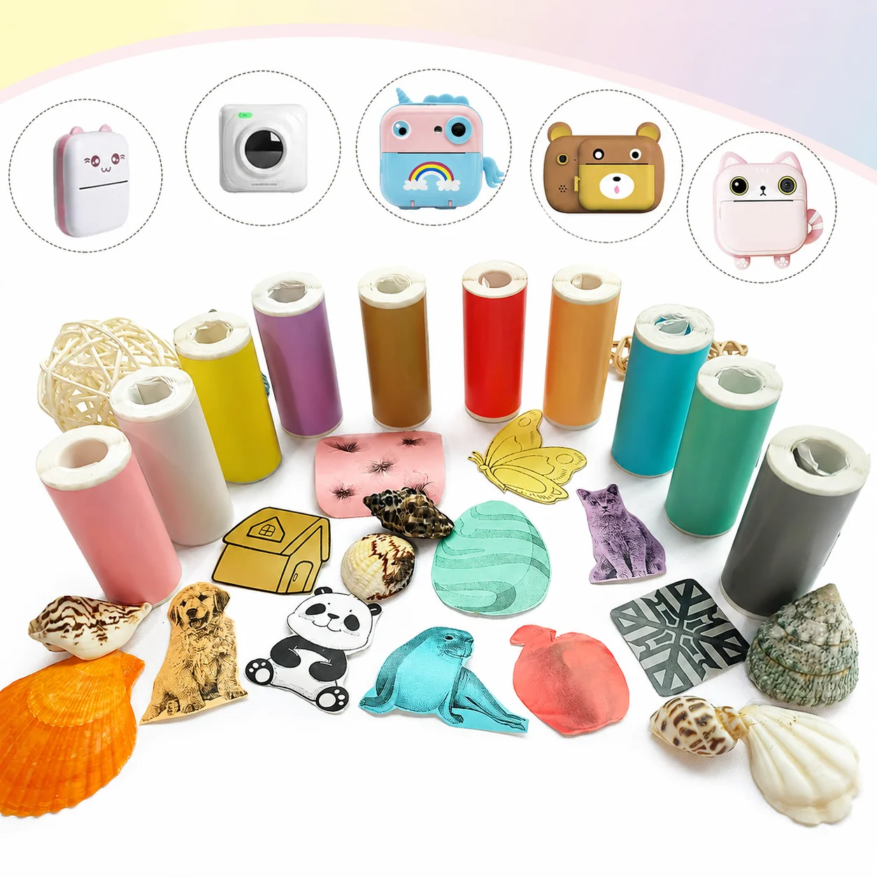 

57mm Self-Adhesive Thermal Paper Rolls for Mini Printers & Instant Cameras, DIY Stickers & Scrapbooking