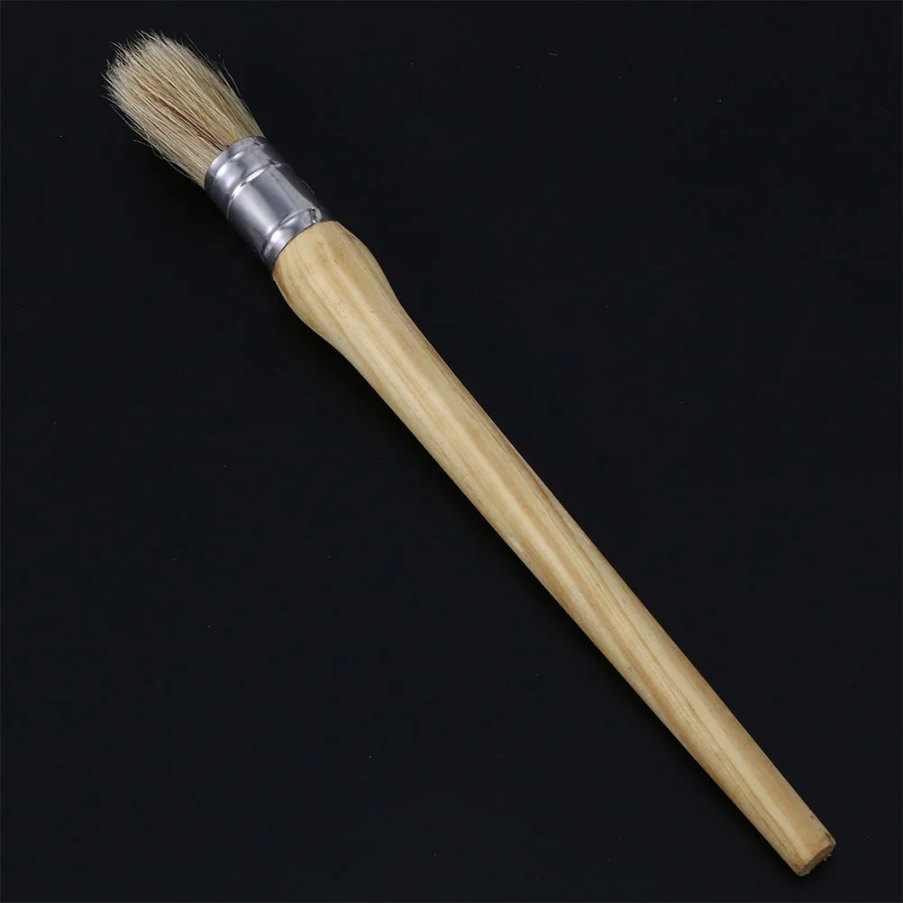 

2 Pcs Round Paint Brush Craft Oil Brushes Wax Household Large Painting Decor Cabinet
