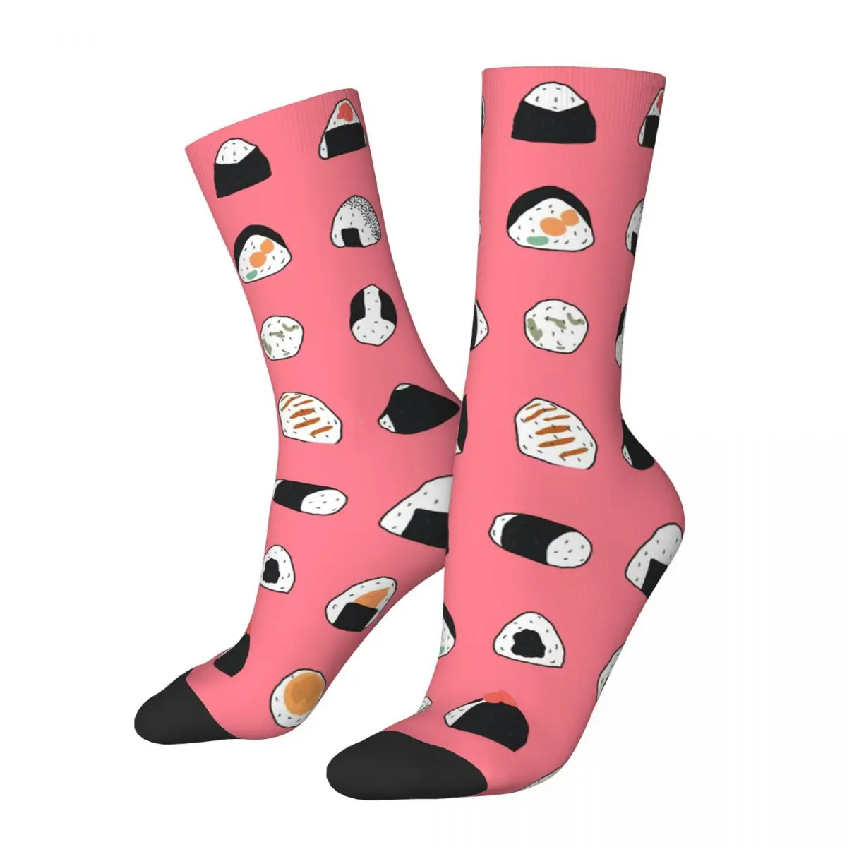 3D printing cosy Unisex Socks,Windproof Onigiri Sushi Food Pattern Interesting Four Seasons Socks