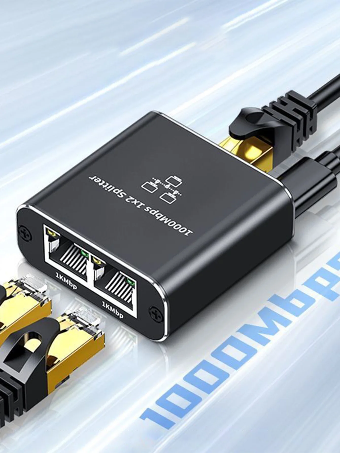 

A gigabit network cable splitter, enabling multiple devices to share one network cable for internet access