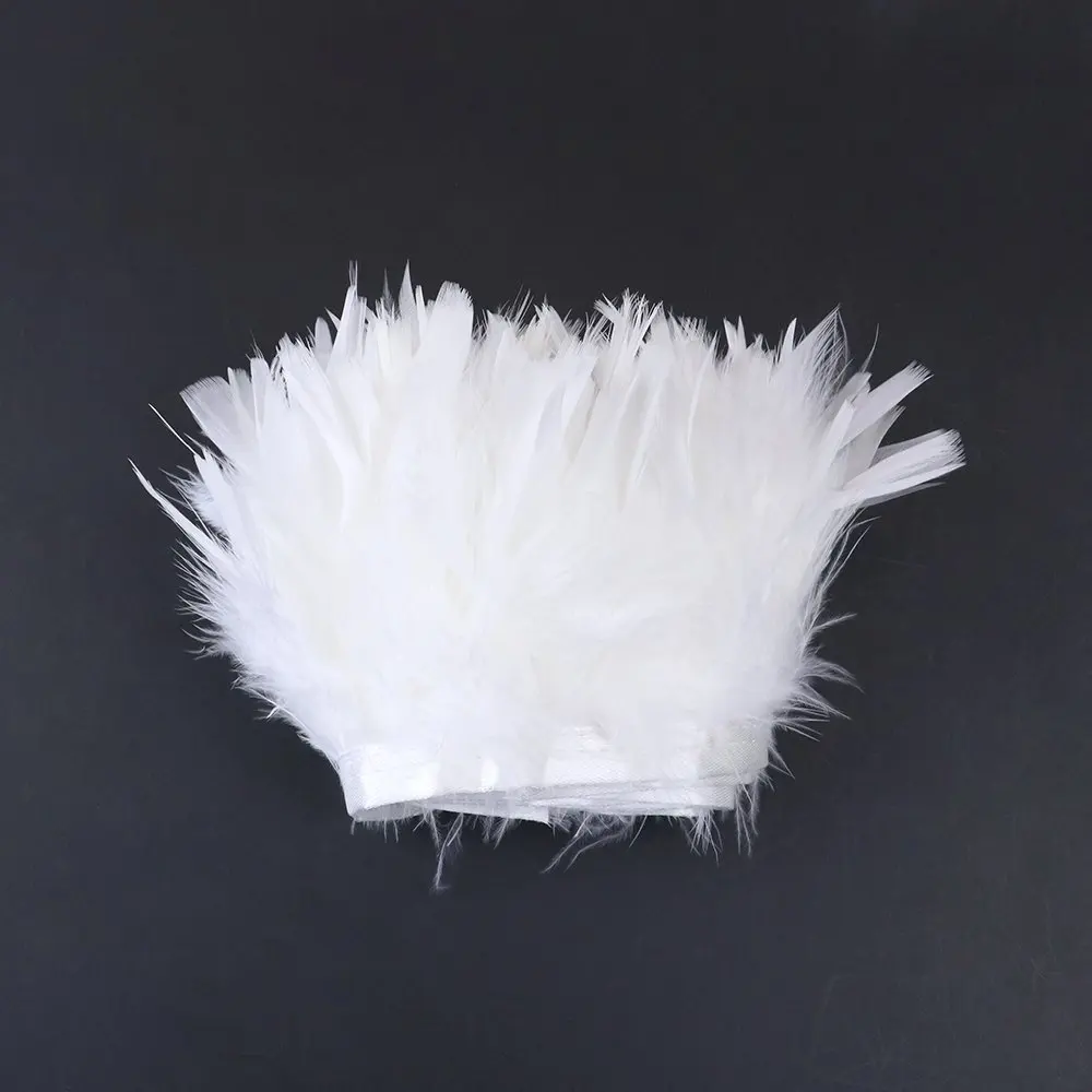 

10m White Turkey Feather Trim Fringe 8-10cm Fluffy Plume Ribbon for Wedding Dress Decoration DIY Costume Accessories