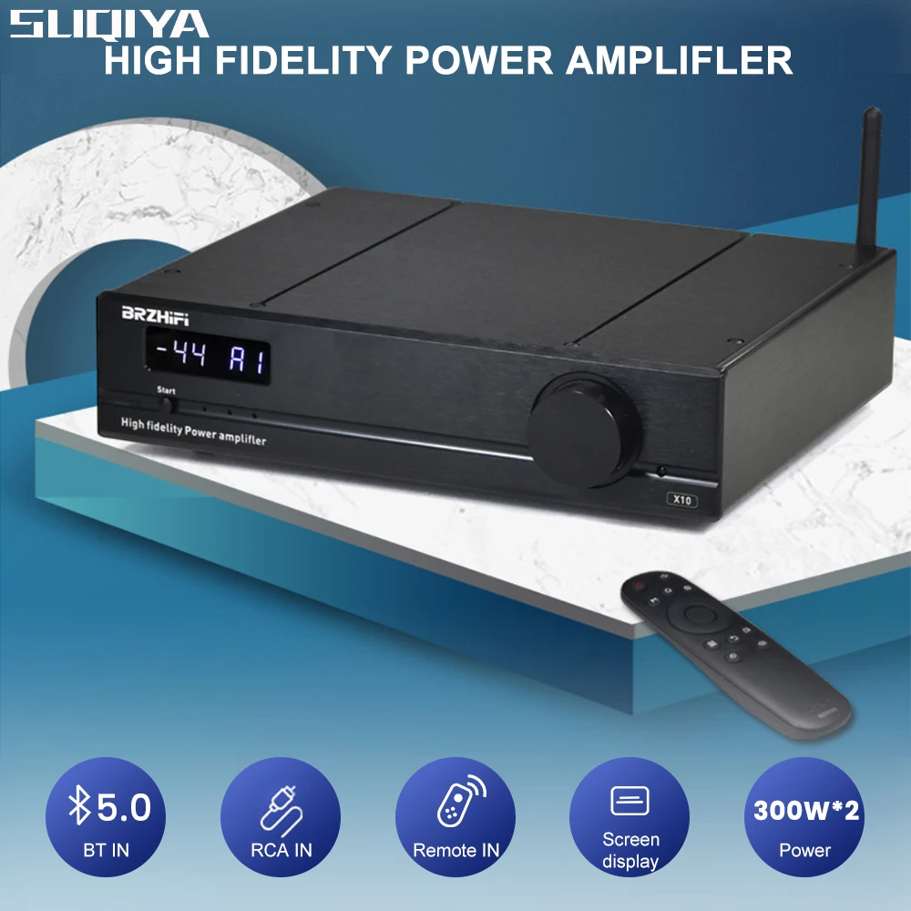 

SUQIYA-APTX Bluetooth 5.0 Power Amplifier 2.0 Amplificador TPA3255 300Wx2 Digital Sound Amplifier USB RCA DAC Amp Home Theater