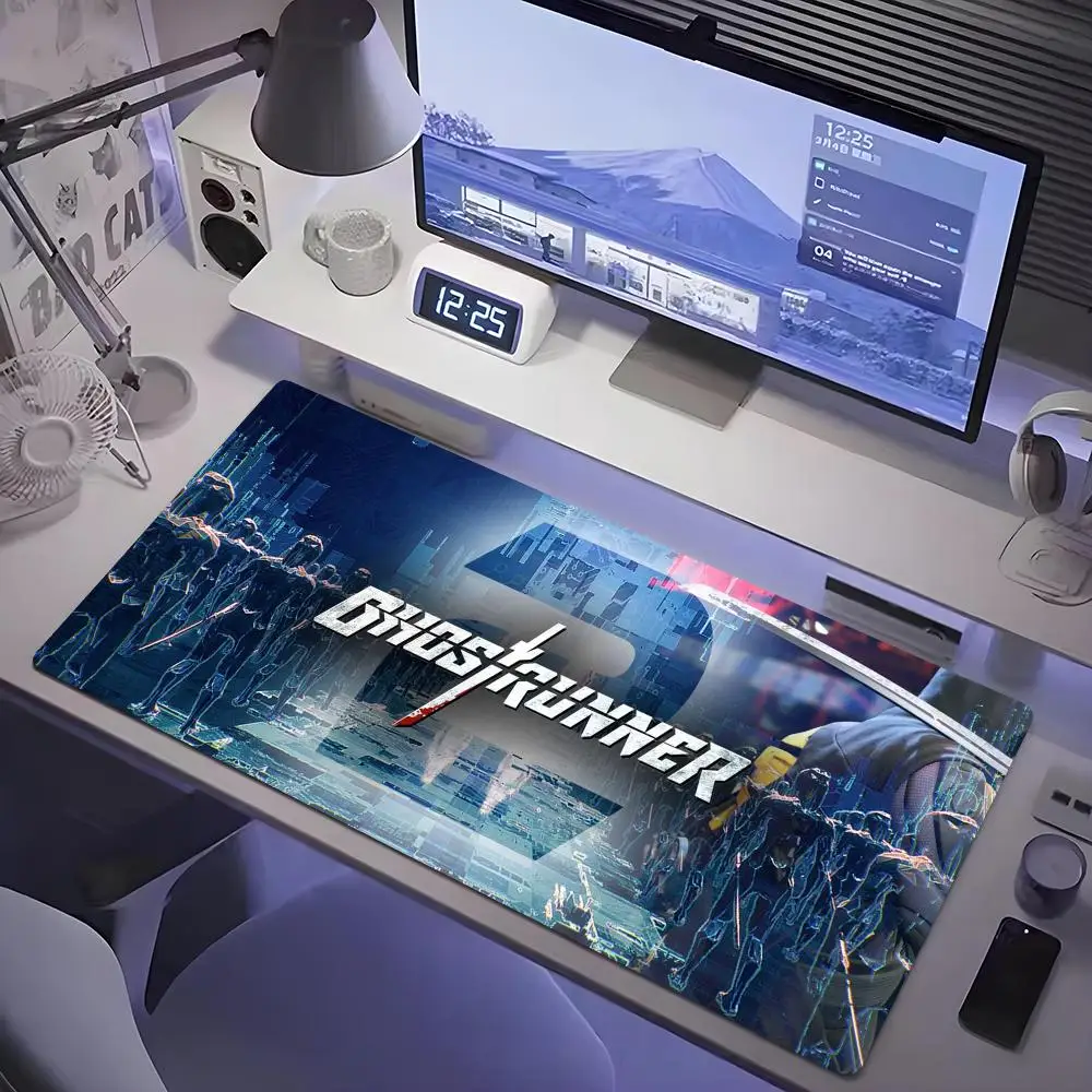 Ghostrunner Mouse Pad Tablet mouse Pad Laptop xl desktop mate, cute HD Rainbow Gaming keyboard pad, Player, 90x40