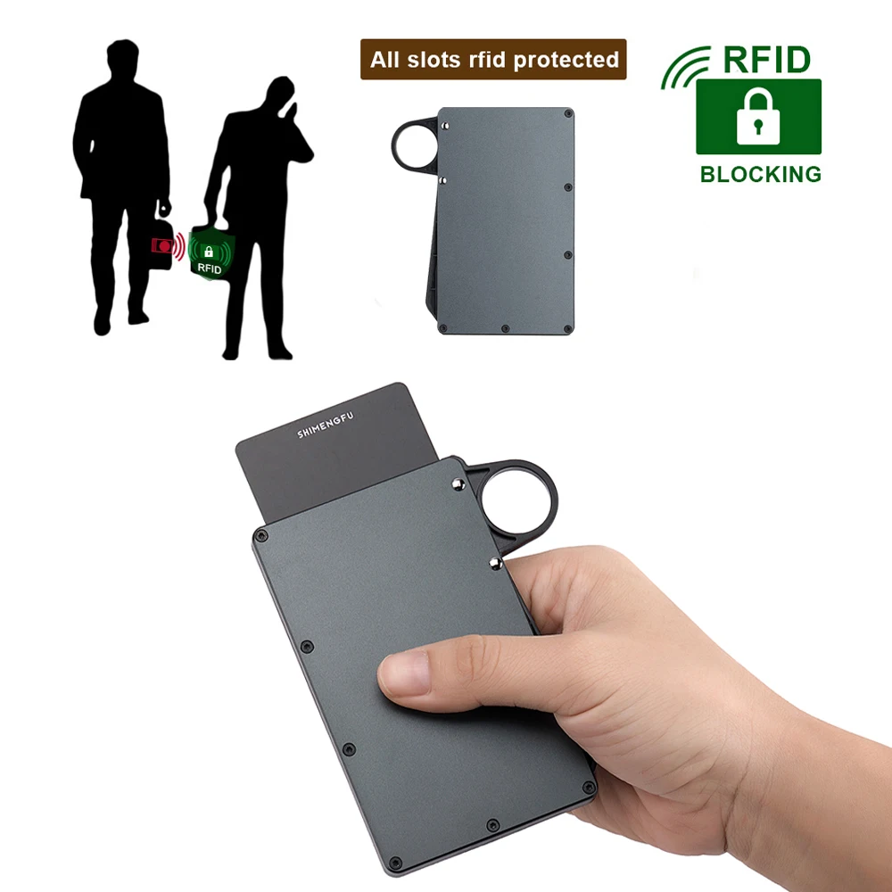 Anti Rfid Metal Titular Do Cartão De Crédito Para Homens, Titular Do Cartão De Crédito Bancário, Nome Personalizado, Slim Business ID Card Holder