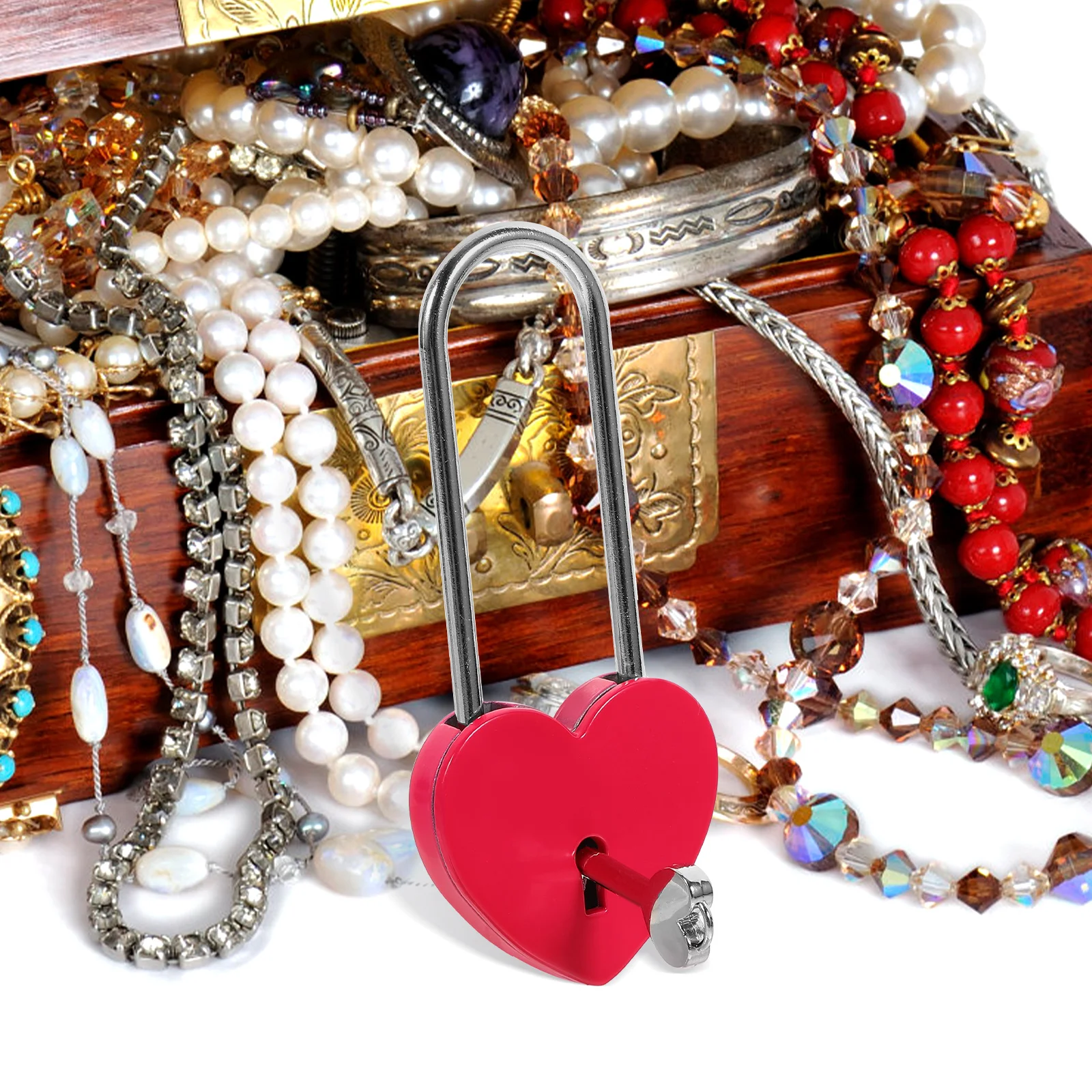 

1pcs Small Heart Padlock Metal Couple Wishing Lock For Luggage Suitcase Backpack Diary Jewelry Box Cabinet Chest Locker Storage