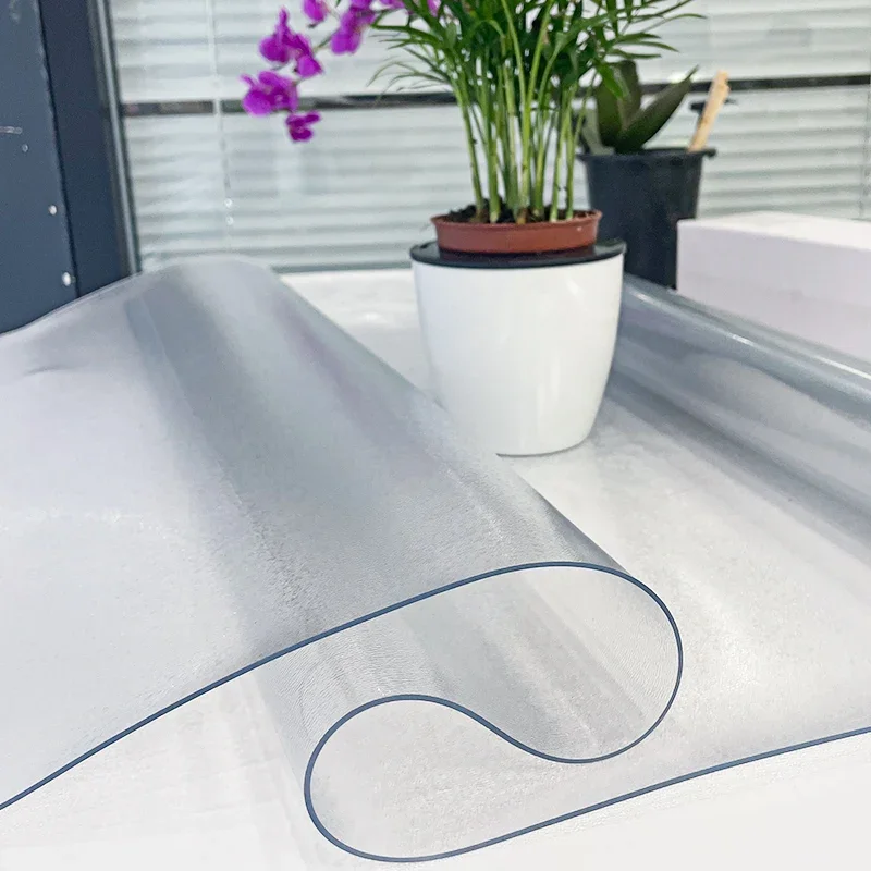 XHTJIAJU Soft Glass Table Cloth soft PVC Texture Tablecloth Waterproof Rectangular Table Cover Pad Kitchen Oil-Proof Table Mat
