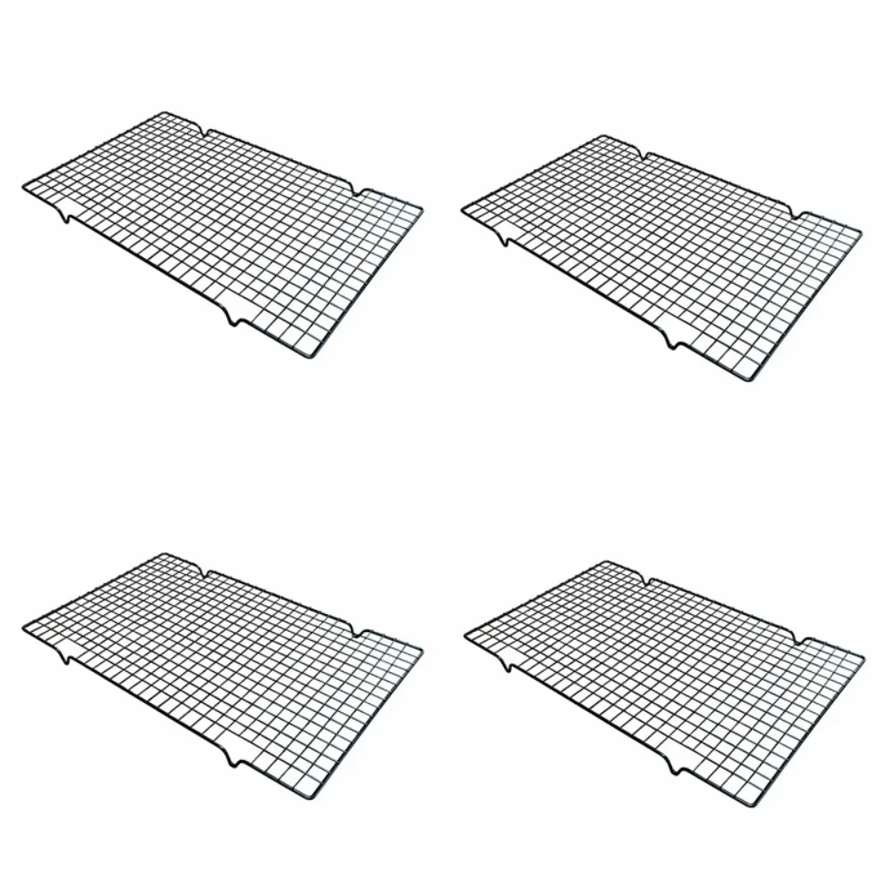 

4Pcs Black Baking Cooling Rack Mesh Hole Durable Bread Cooling Rack Pastry Making Non-stick BBQ Grill Net Kitchen Utensils