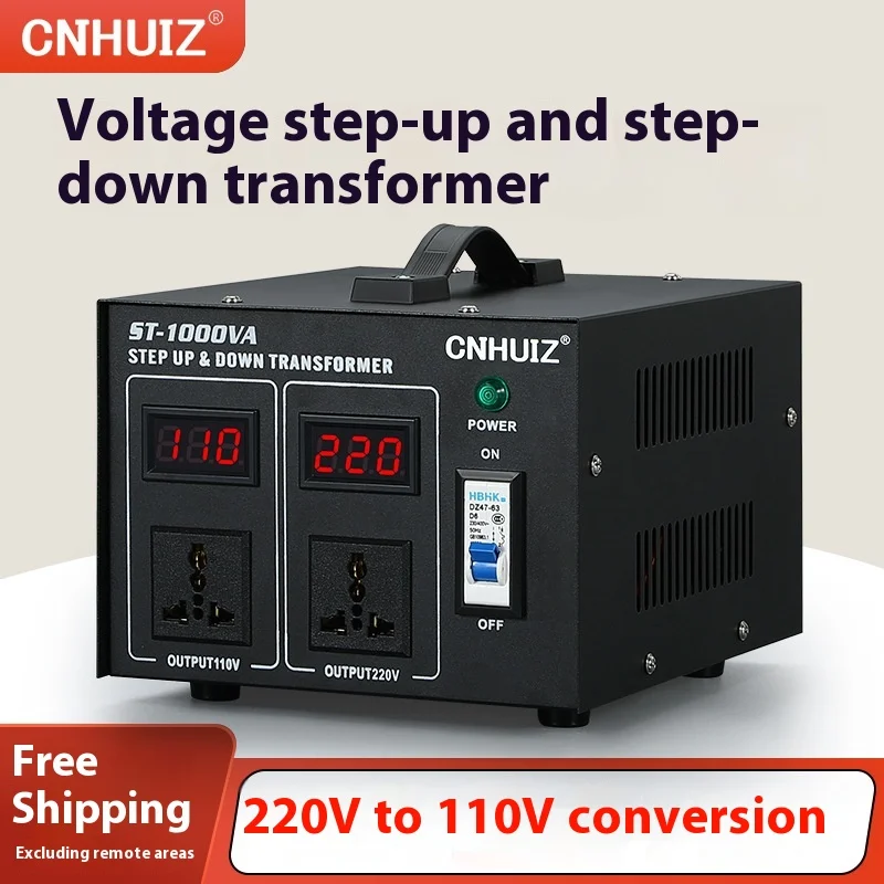 220V To 110V Interconversion Power Supply ST Lifting Transformer High-power Digital Display Export Trade Voltage Converter