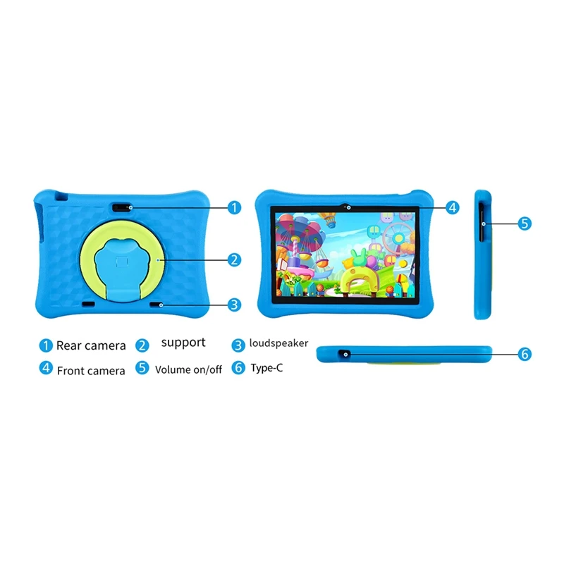 10 Inches Children Tablet For A133 Android 4+64G Smart Learning Machine With Parental Controls EVA Tablet