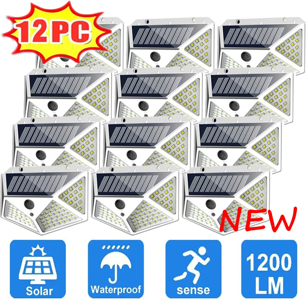 impermeavel led solar wall lights modos sensor de movimento powered luz decoracao do jardim ao ar livre 12pack 100 01