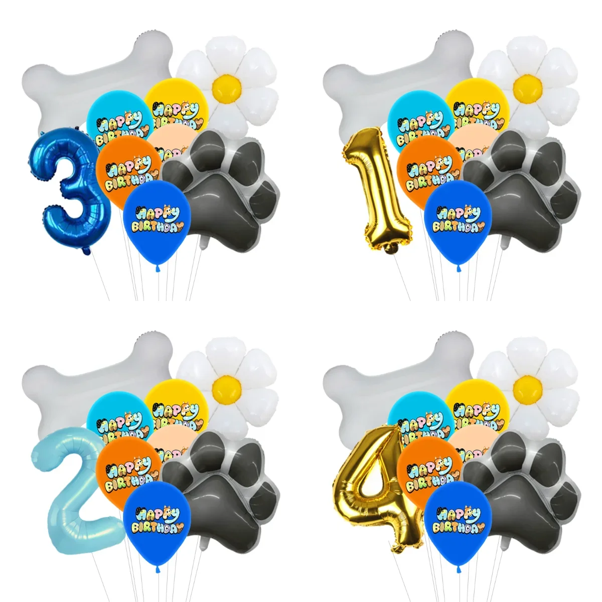 Bone Paw Balloon Arch Kit Blueies Bingoins Balloons Garland for Kid Birthday Party Decor Globos