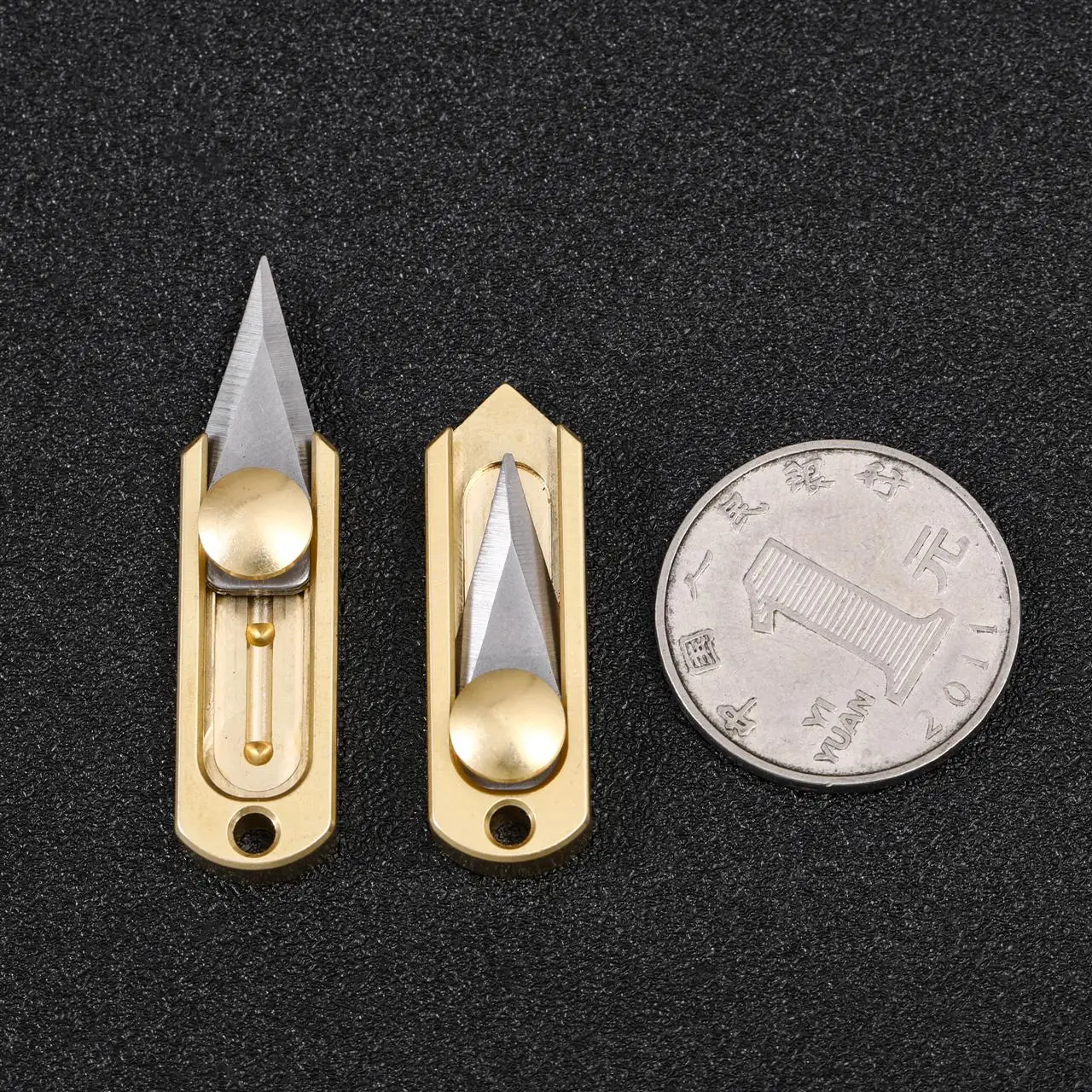 Brass Mini Small Push Knife Sharp Pocket Knife Gift Outdoor Portable Edc Keychain Pendant Open Express Open Box Knife