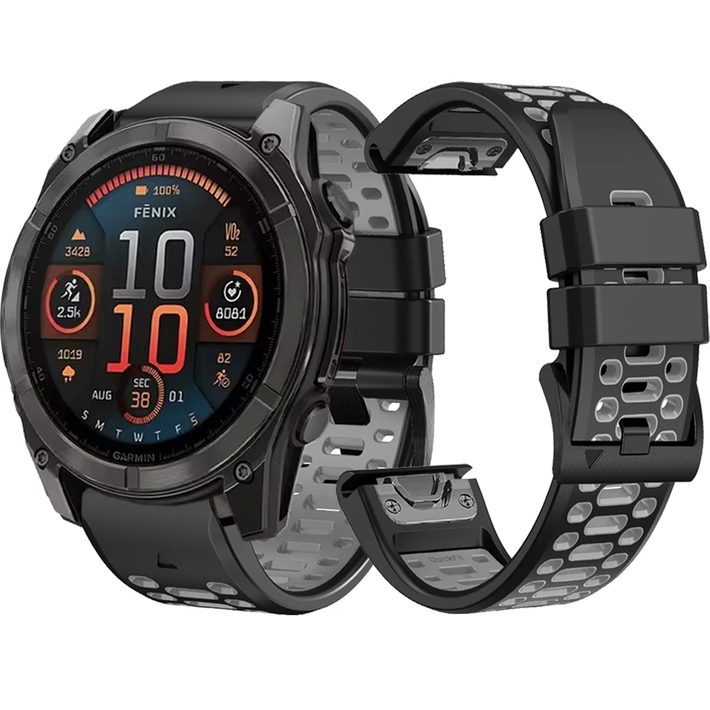 سوار ساعة سيليكون Quickfit ، حزام تحرير سريع ، Garmin Fenix 8 ، 47 ، 51 ، Fenix E ، Fenix E ، 7 ، 7X ، Solar 6 ، 6X Pro ، 5 ، 5X Plus