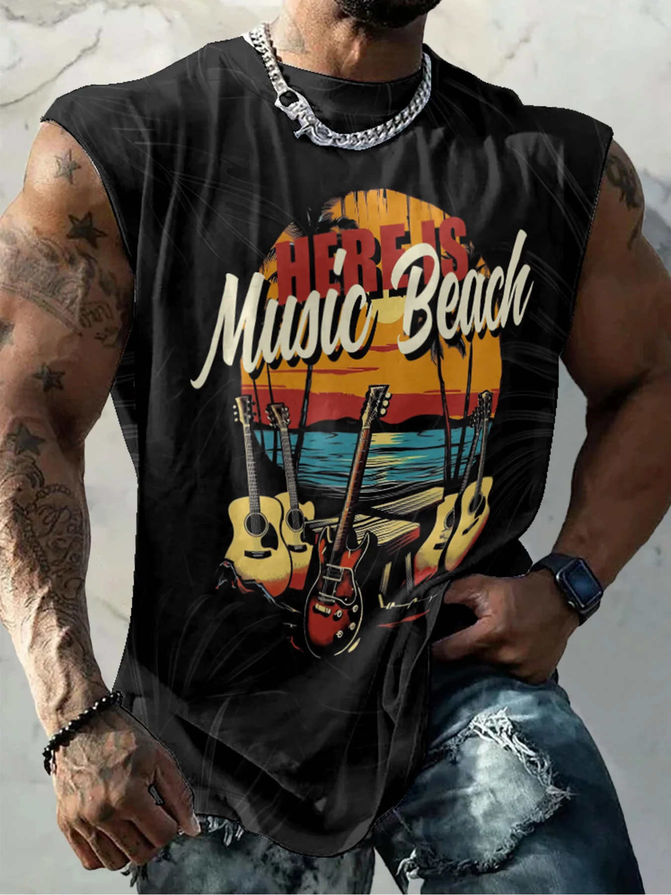 

Summer Tank Top Men Hip Hop Party Sleeveless Shirt Breathable Tops Streetwear Fashion Mens Clothing Gyms Running Vest Men