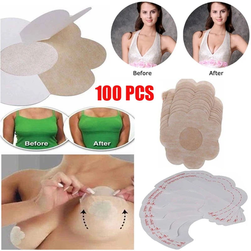 100pcs Soft Nipple Covers Disposable Breast Round Flower Sexy Tape Stick on Bra Pad Pastie for Women Intimate Accessories Nipple