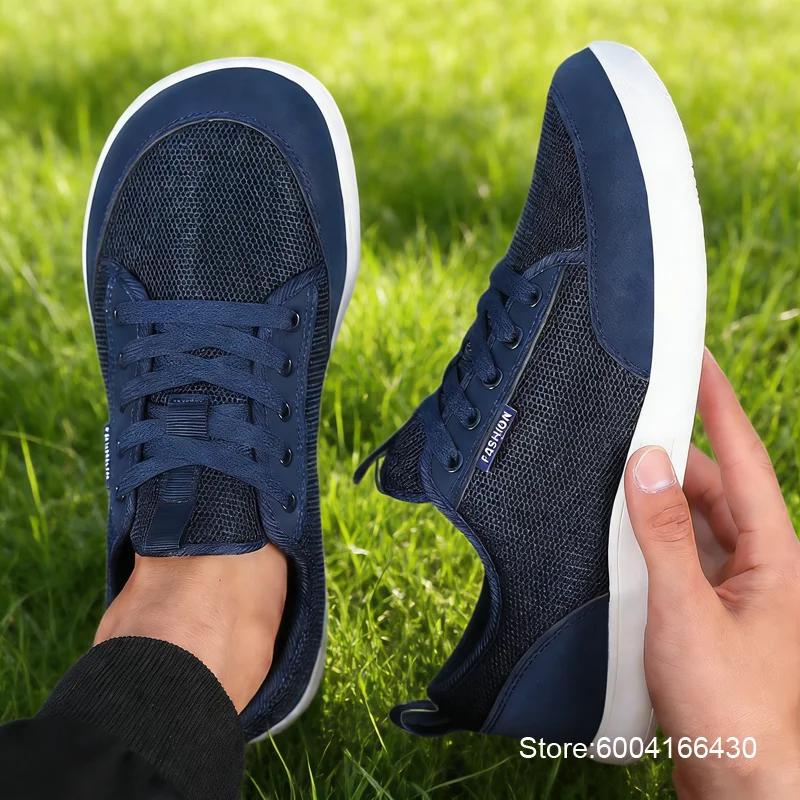 

Men's Wide Barefoot Shoes New Fashion Outdoor Running Sneakers Minimalist Large Trendy Mesh Casual Walking Shoes Hot Selling