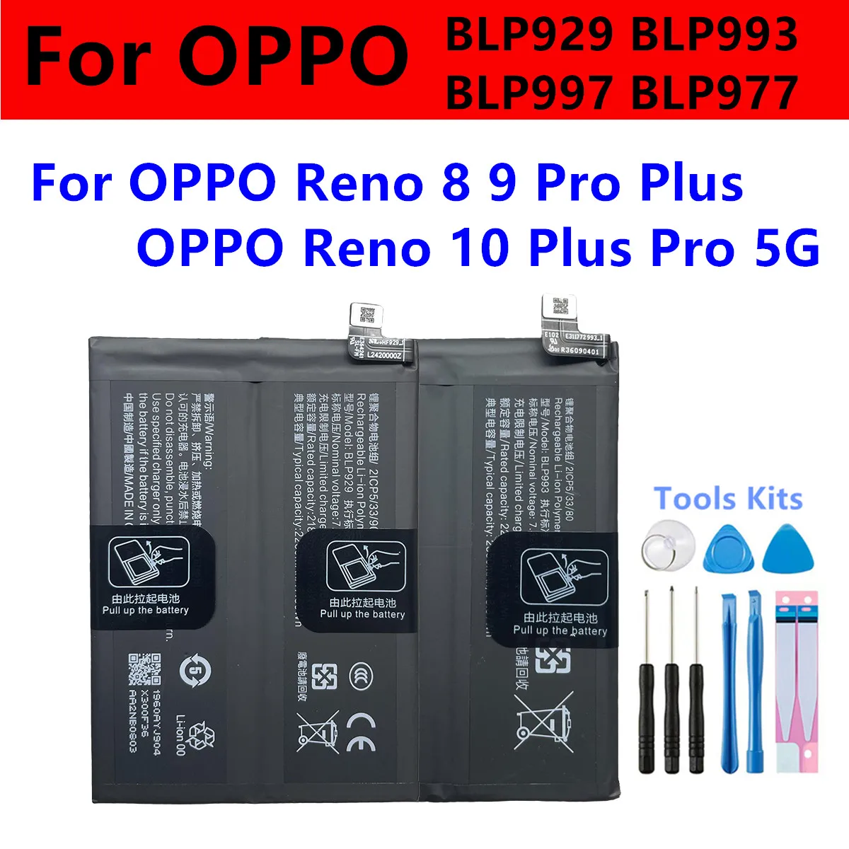 2026 Years New Phone Battery For OPPO OnePlus Reno 8 9 Pro Plus OPPO Reno 10 Pro 5G BLP933 BLP977 BLP997 BLP929 2-year warranty