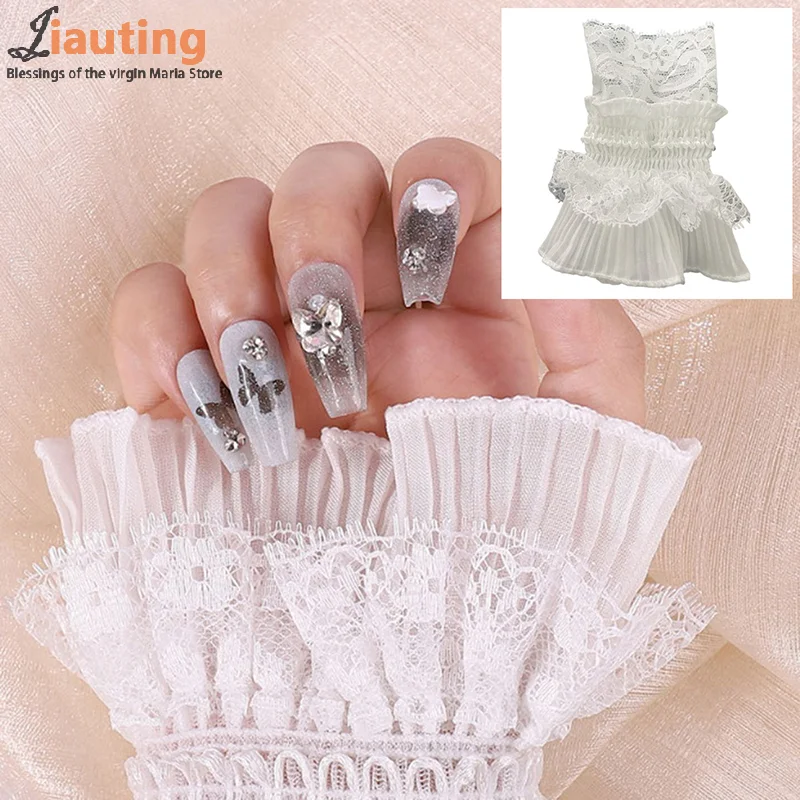 Nail Art Decoration False Sleeves With Pearls Diamonds Photo Manicure Object Photography Modeling Props Nail Display Charms