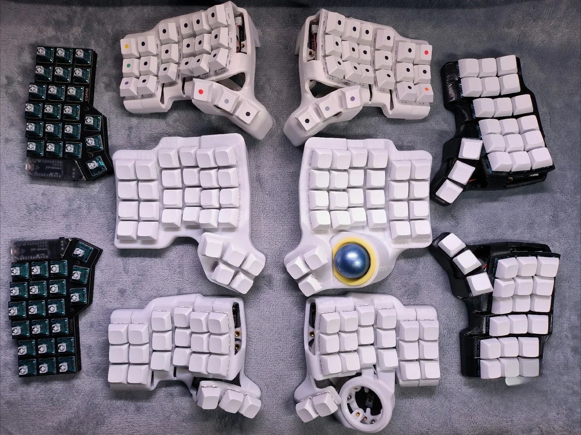 Charybdis Mini Curved Split Keyboard Kit 3x6 with Trackball Custom Wired Single-mode Three-D TBK Mini Split Mechanical Keyboard