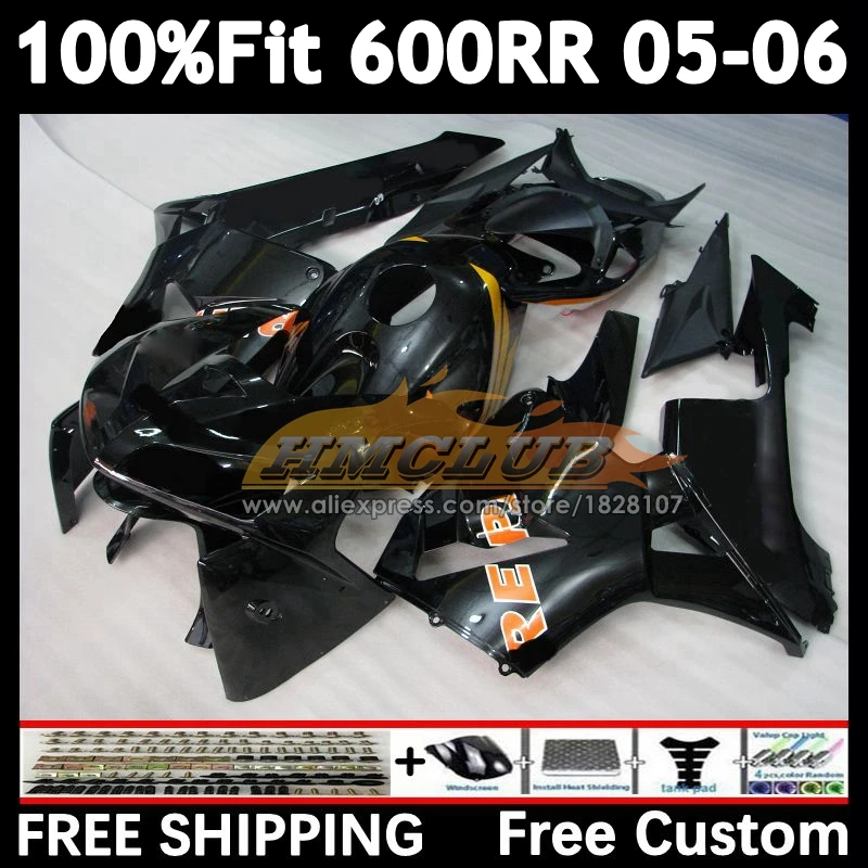 Injection For HONDA CBR600 CBR 600 RR CC 600RR 600F5 600CC blk repsol F5 59No.134 CBR600RR 05 06 CBR600F5 2005 2006 OEM Fairing