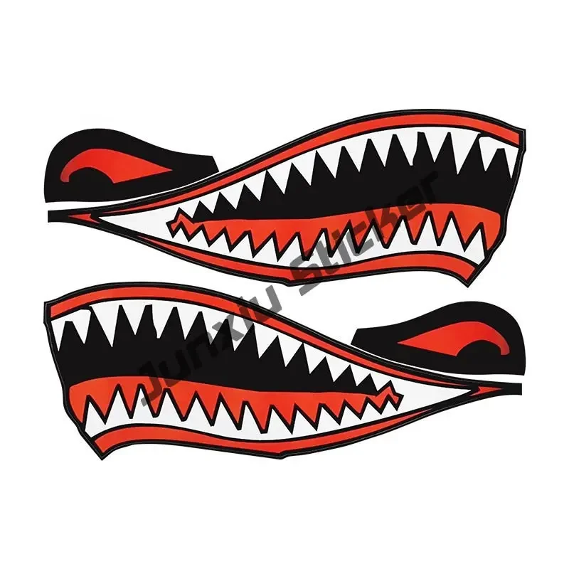 Arte de pared Warhawk Shark Tiger Sticker, accesorios gráficos divertidos para coche, Kayak, canoa, barco de pesca, camión, decoración de barco oceánico